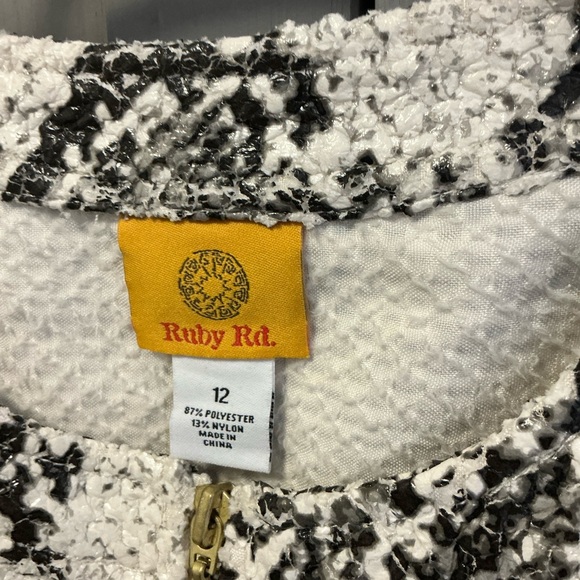 Ruby Rd. Monochrome Snake Print Teddy Jacket - Picture 2 of 3